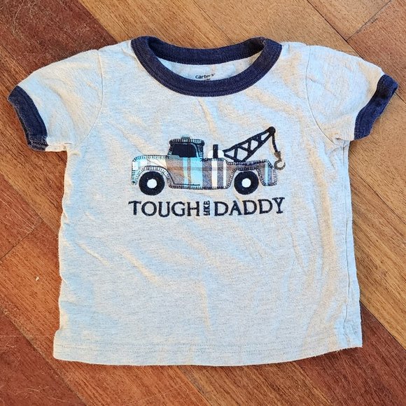 Carter's Gray "Tough Like Daddy" T-Shirt Size 9 Months - Picture 2 of 5